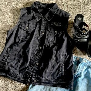 Women’s XL Harley Davidson Denim Vest